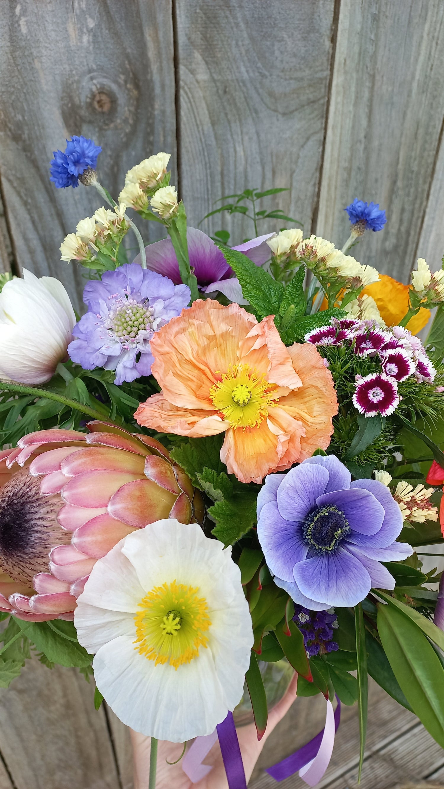 Freshly cut flowers in a bunch