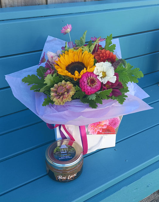 'Sweets for my Sweet' Flowers & Honey Gift Set
