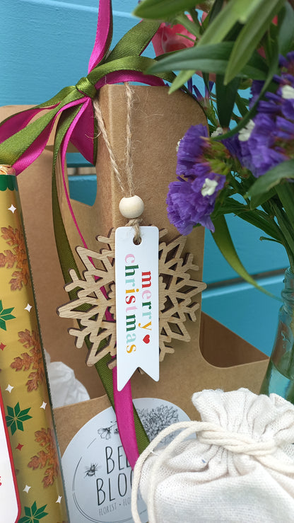 'Seasons Greetings' Flower & Gift Carrier